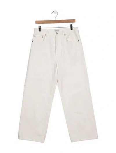 Pre-owned Agolde High-rise Wide Leg Jeans In White