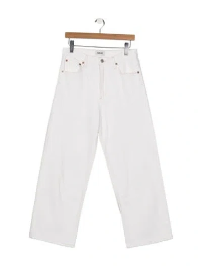 Pre-owned Agolde High-rise Wide Leg Jeans In White