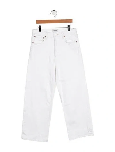 Pre-owned Agolde High-rise Wide Leg Jeans In White