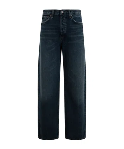 Agolde Highrise Wideleg Jeans In Blue