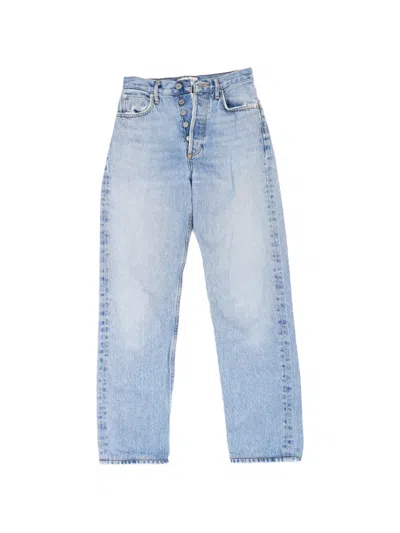 Pre-owned Agolde High-waisted Belt-loop Jeans In Blue