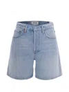 Agolde Urban Baggy Denim Shorts With Belt Loops In Blue