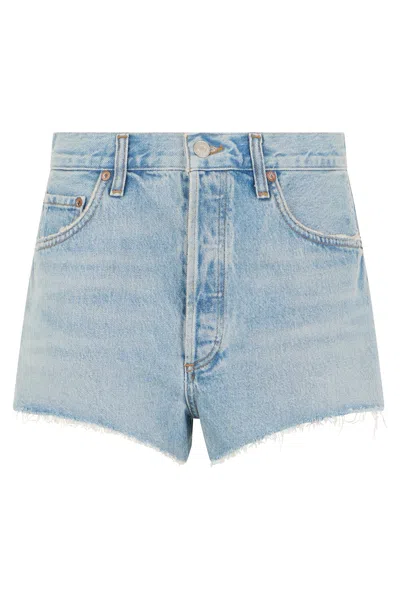 Agolde High-waisted Denim Shorts For Women In Blue