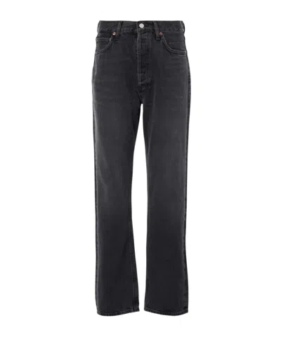Agolde High-waisted Straight-leg Jeans In Black