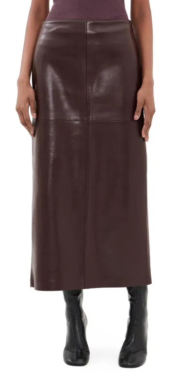 Agolde Hikson Leather Skirt Madera