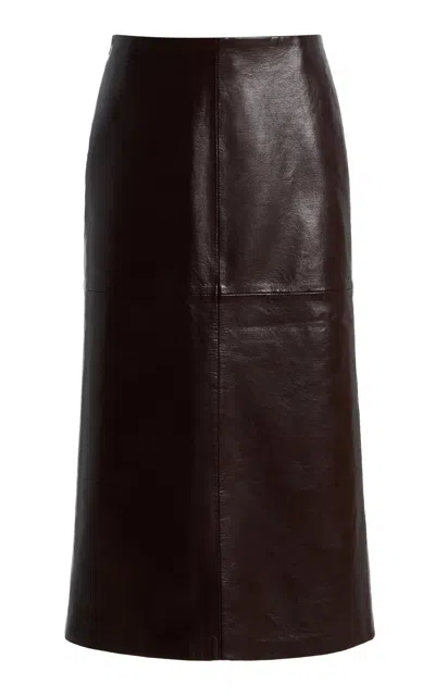 Agolde Hikson Recycled Leather Skirt In Burgundy