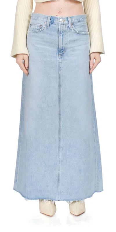 Agolde Hilla Denim Skirt In Practice In Multi