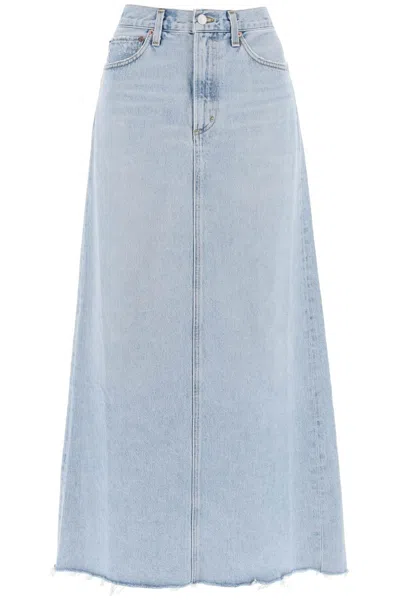 AGOLDE HILLA MAXI SKIRT IN DENIM