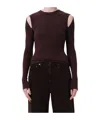 Agolde Pierce Cut-out Longsleeve T-shirt In Black