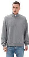 Agolde Idris Cotton-jersey Half-zip Sweatshirt In Gray