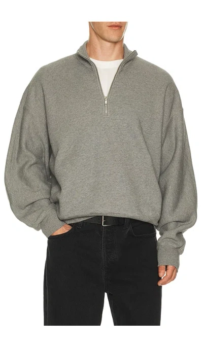 Agolde Idris Quarter Zip Sweater In Gray