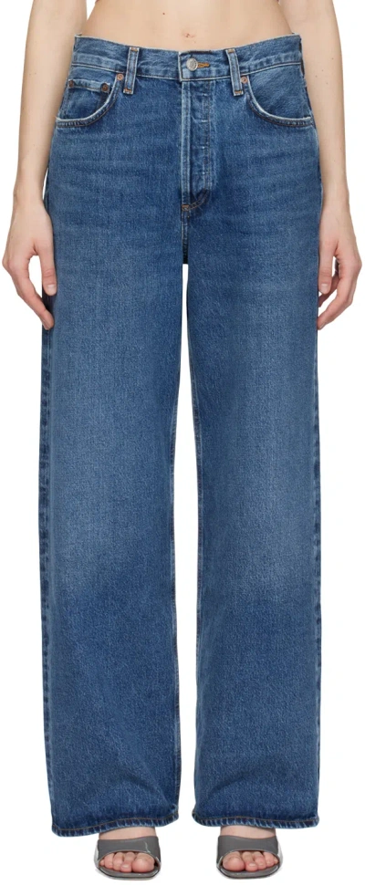 Agolde Indigo Low Slung Jeans In Image