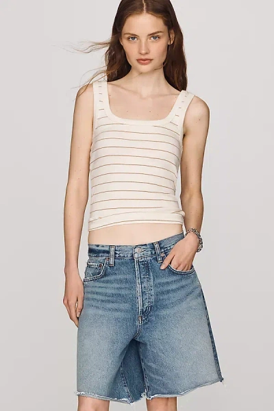 Agolde Indra Denim Bermuda Shorts In Blue