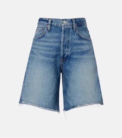 Agolde Indra Denim Bermuda Shorts In Blue