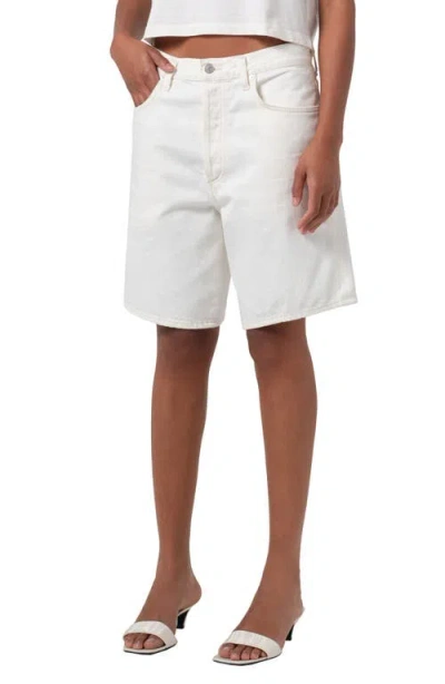 Agolde Indra Denim Shorts In Fortune Cookie (natural)
