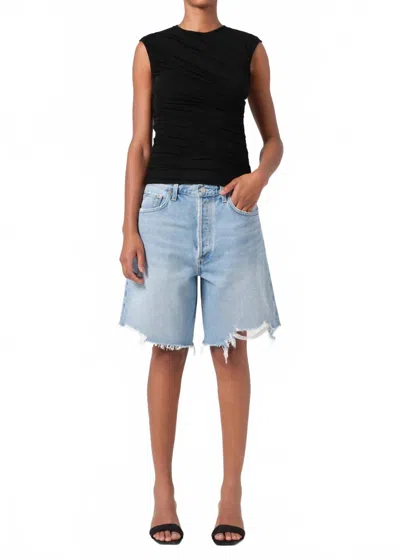 Agolde Indra Jean Short In Force In Blue