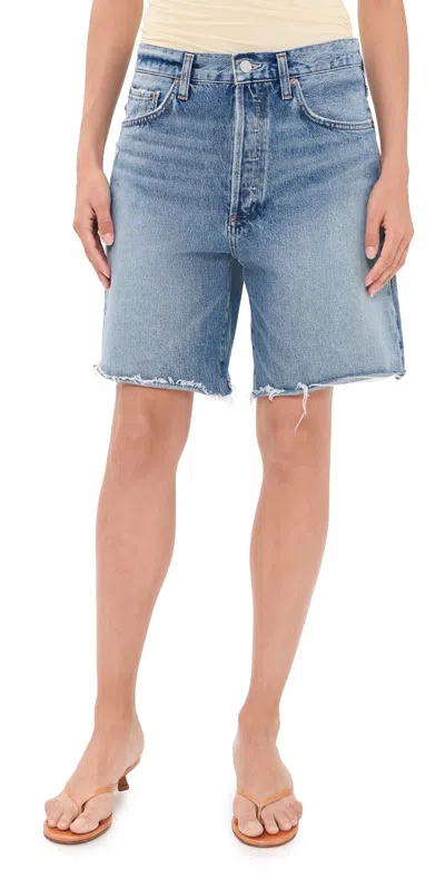 Agolde Indra Jean Shorts: Hip Slung Baggy Journal In Multi