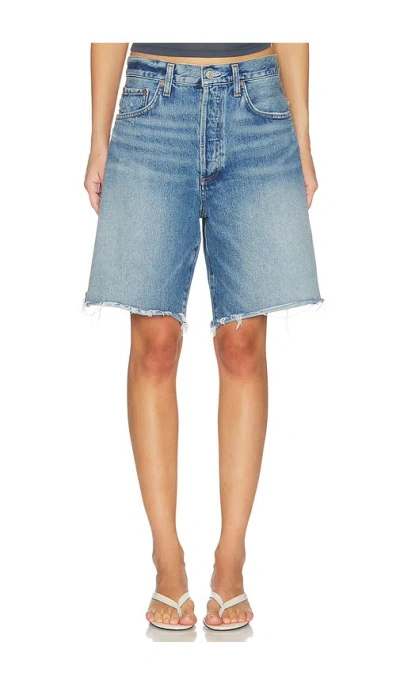 Agolde Indra Short Hip Slung Baggy In Blue