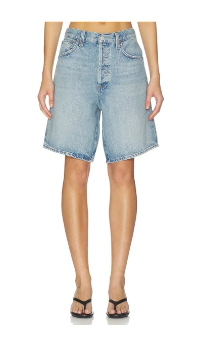 Agolde Indra Short Hip Slung Baggy In Blue