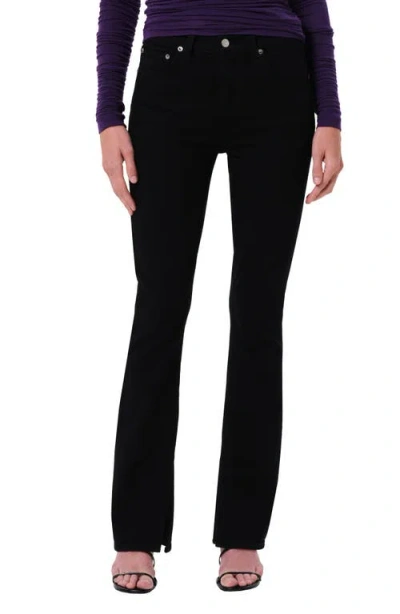 Agolde Ingram High Waist Split Hem Skinny Jeans In Black