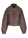 Agolde Iona Quilted Jacket In Cocoa In Brown