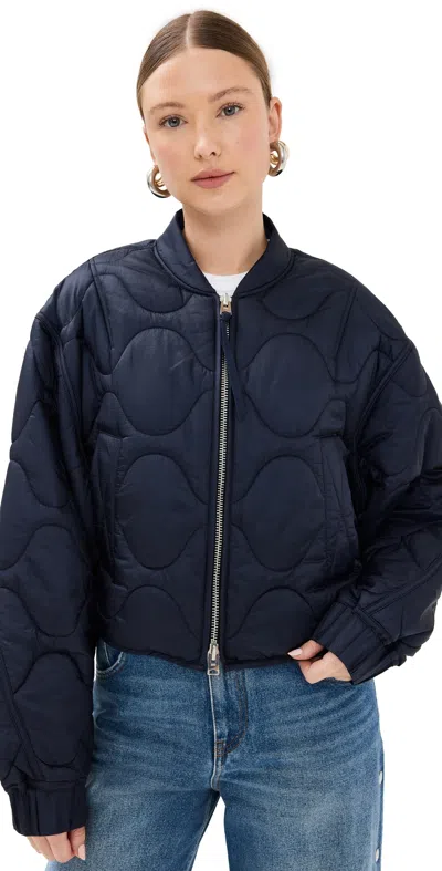Agolde Iona Quilted Jacket Ink In Blue
