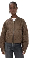 Agolde X Shoreditch Ski Club Iona Quilted Jacket In Taupe
