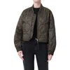 Agolde Iona Quilted Nylon Jacket In Olive