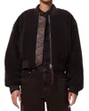 Agolde Iona Skye Shearling Bomber Jacket In Brown