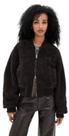 Agolde Iona Skye Shearling Bomber Jacket In Brown