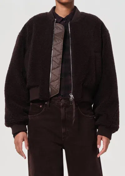 AGOLDE IONA SKYE JACKET IN CHOCOLATE