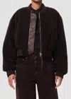 Agolde Lona Skye Bomber Jacket In Chocolate In Brown