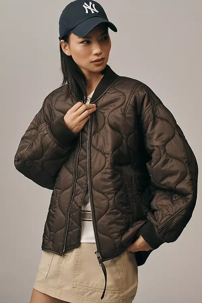 AGOLDE ISLA QUILTED BOMBER JACKET