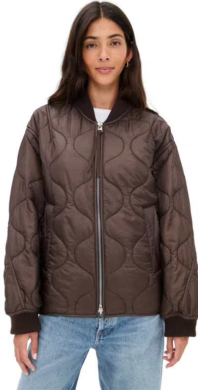 Agolde Isla Quilted Jacket Bourbon In Brown