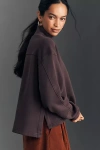 Agolde Isra Mock-neck Crop Sweatshirt In Brown