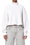 Agolde Isra Mock Neck Fleece Cotton Pullover In Multi