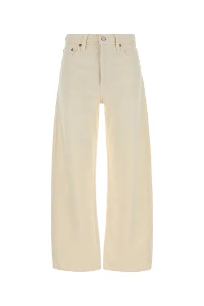 Agolde Ivory Denim Arc Jeans In White