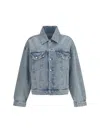 Agolde Denim Jacket With Patch Pockets In Blue