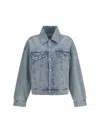 Agolde Denim Jacket With Patch Pockets In Blue