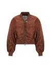 Agolde Jett Bomber Jacket In Brown