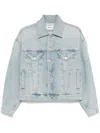 Agolde Buttoned Long-sleeved Denim Jacket In Multicolor