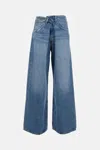 Agolde Wide-leg Light Blue Denim Jeans With Classic Five-pocket Design