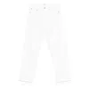 Agolde 'luna' White Jeans With Logo Patch On The Rear And Fringed Hem