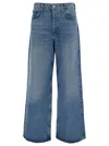 Agolde Light Blue Wide Jeans In Cotton Blend Denim Woman