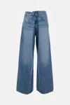 Agolde Wide-leg Light Blue Denim Jeans With Classic Five-pocket Design