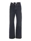 Agolde Blue Jeans With High Waist And Logo Patch On The Rear In Black