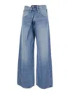 Agolde Blue Jeans With Front-fold Design And Logo Patch On The Rear In Blue