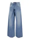 Agolde Blue Jeans With Front-fold Design And Logo Patch On The Rear In Blue
