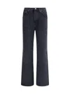 Agolde Blue Jeans With High Waist And Logo Patch On The Rear In Black