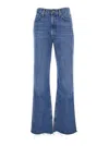 Agolde Blue Jeans With Logo Patch On The Rear And Flared Leg In Blue